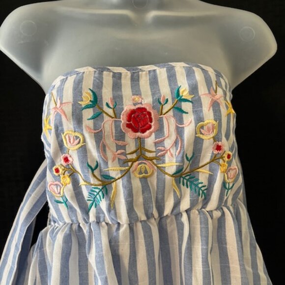 Mexican Style Embroidered Strapless Top ~ Beautiful - Picture 2 of 6